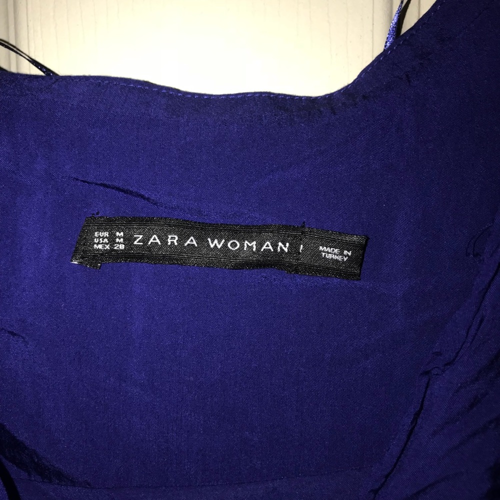 ZARA WOMAN (M) - BLUE BLOUSE GOLD BUTTONS EUC - Picture 3 of 6